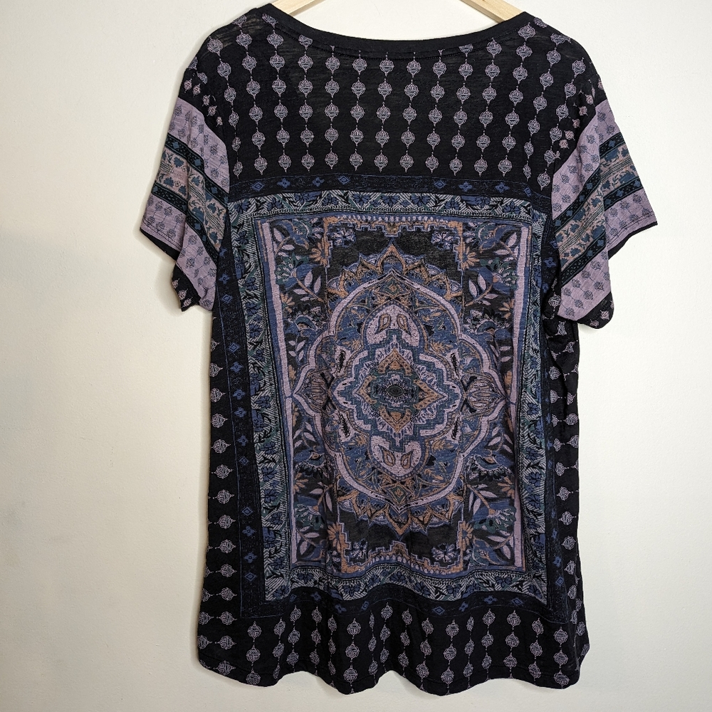 Lucky Brand Black and Purple Short Sleeve Tee - Picture 5 of 5